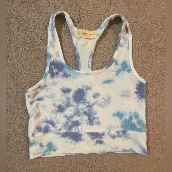 Ocean drive Tie dye racer back cropped tank size Large - Picture 1 of 4